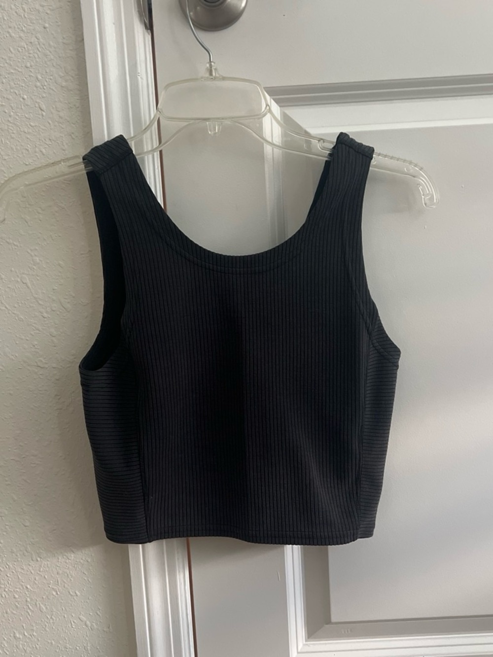 lululemon Black Ribbed Crop Tank